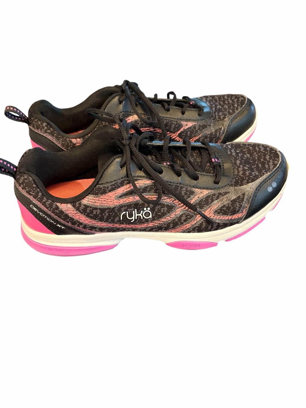 Ryka Women's Devotion XT Training Shoes in black with pink
